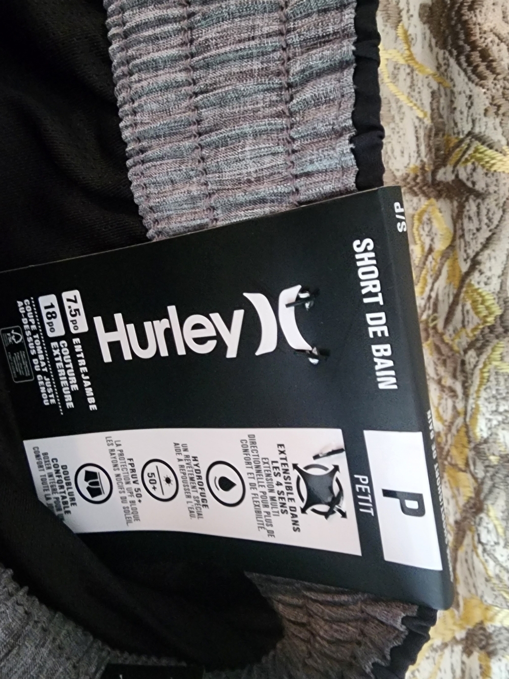 Hurley Men Black Elastic Waist Hybrid Gyn & Swim Shorts Training - Picture 4 of 8